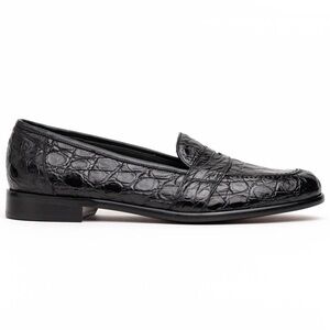 Salvatore Ferragamo | Black Crocodile Pattern Loafers
